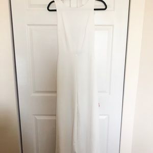 White Lulu’s Jumpsuit with Ruffle Back